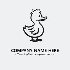 Duck illustration black and white for logo company vector image