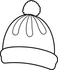 Cozy Winter Hat Icon Vector | Knitted Beanie & Cold Weather Essentials Symbol