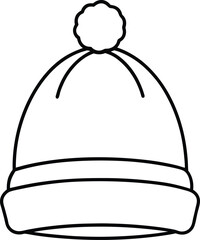 Cozy Winter Hat Icon Vector | Knitted Beanie & Cold Weather Essentials Symbol