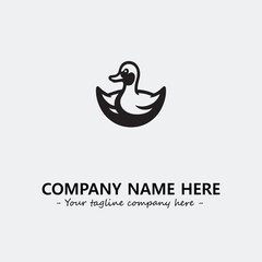 Fototapeta premium Duck illustration black and white for logo company vector image