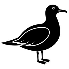 vector illustration of a duck of silhouette