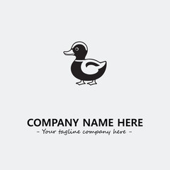Duck illustration black and white for logo company vector image
