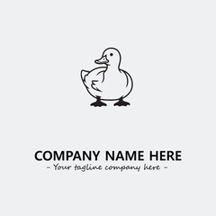 Duck illustration black and white for logo company vector image