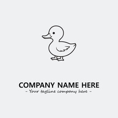 Duck illustration black and white for logo company vector image