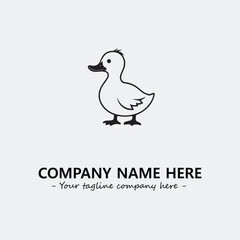 Duck illustration black and white for logo company vector image