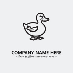 Duck illustration black and white for logo company vector image