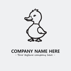 Duck illustration black and white for logo company vector image