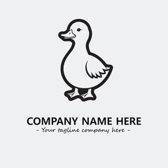 Duck illustration black and white for logo company vector image