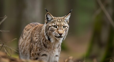 Obraz premium Lynx Portrait in Forest