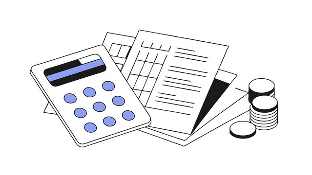 tax return isolated cartoon vector illustrations