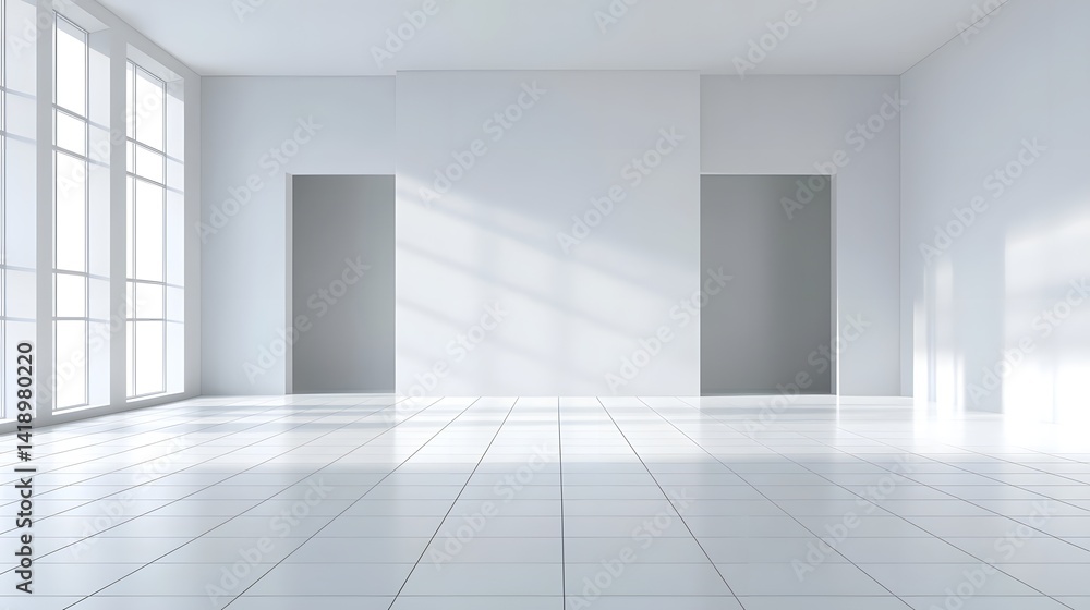 Poster elegant minimalist white background with subtle texture and lighting clean modern and contemporary d