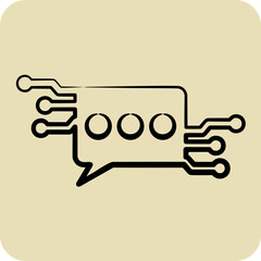 Icon Chat Bot. related to Artificial Intelligence symbol. hand drawn style