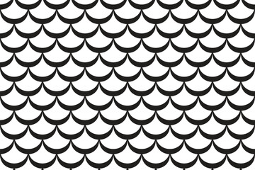 black color fish scales shape creative geometric pattern black and white repeating pattern