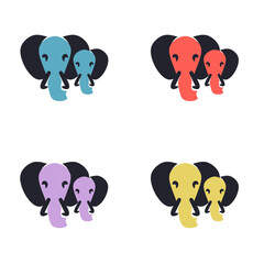 Abstract elephant vector logo design. Creative linear animal logotype. Elephant head logo mascot illustration