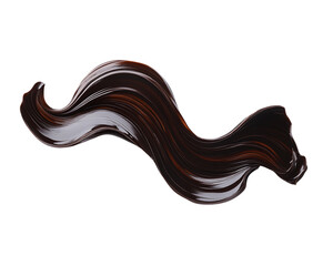 Dark Brown Liquid Swirl on Transparent Background, PNG
