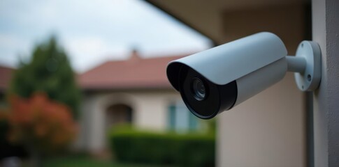 Exterior security camera system; CCTV, motion sensor, night vision, weatherproof housing, recording device, durable, monitoring, mount