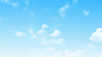 Clouds in blue sky photo. Horizontal fluffy clouds against in blue sky image. Vector illustration.