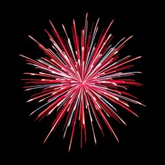 Independence Day firework bursts forming a star. Red, white, and blue linear patterns, radial symmetry. 