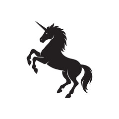 unicorn horse silhouette vector