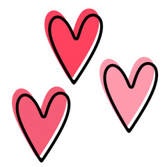 Decorative doodle love symbol. Hand Drawn Heart Shape Illustration. Love Icon. Heart Icon