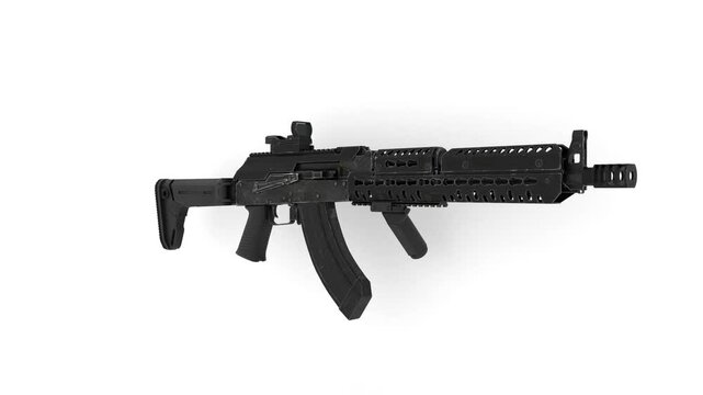 assault rifle gun assemble animation