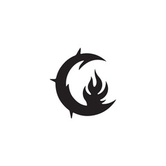 The Night Fire icon vector
