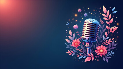 Dynamic Podcast Promotional Art: Creative Digital Illustrations & Layouts for Engaging Audio Media Branding - Perfect for Photo Stock Concepts with Left Space