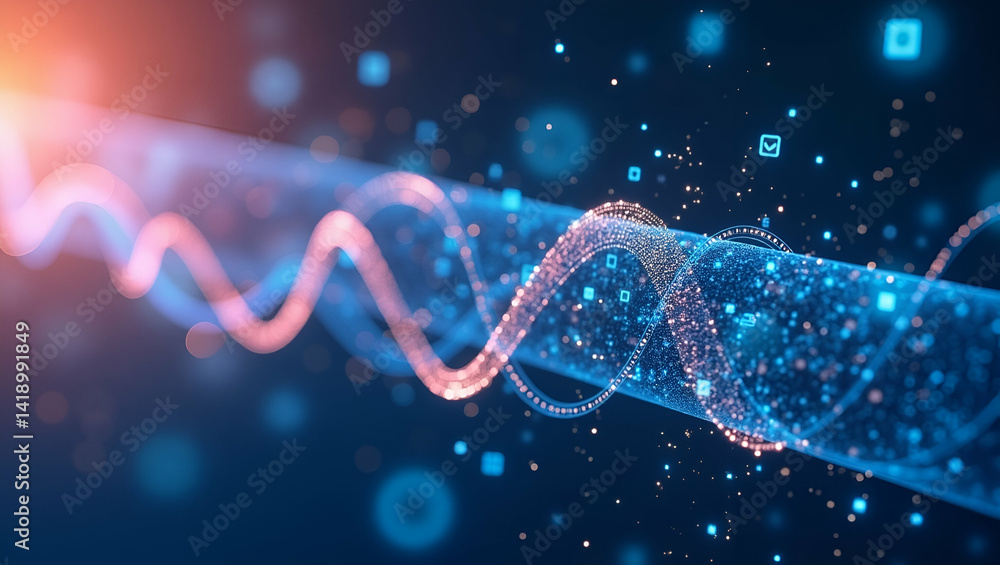 Poster refined stock imagery of data analytics pipeline: strategic multi-stage integration & expert technic