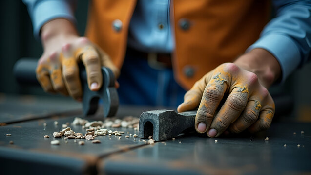 Authentic Tools of the Trade: Capturing the Essence of Work Ethic and Efficiency in Professional Operations - Stock Photo Concept