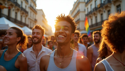 Unity in Diversity: Celebrating Pride Month with Joyful Gatherings and Creative Narratives - Stock Photo Concept with Empty Space