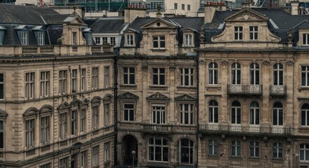 Obraz premium Grey Stone Buildings in a Historic European City