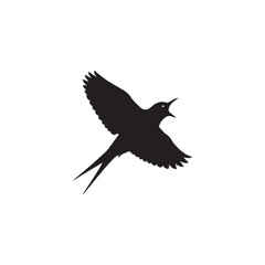 silhouette of a crow flying