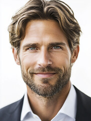 Fototapeta premium Close-up of a business man smiling, a handsome business man