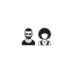 man and woman head silhouette