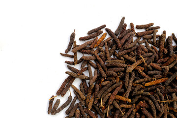 Dried long pepper or Indian long pepper