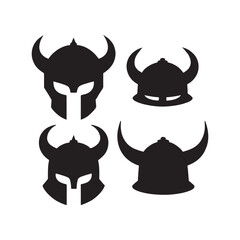 Black Spartan Helmet icon set