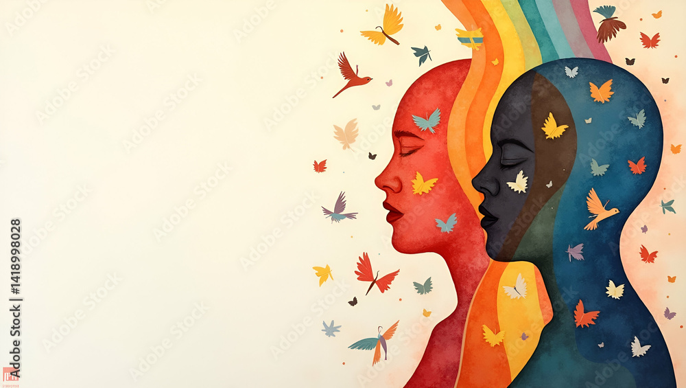 Poster elegant pride month unity art: a harmonious composition of diverse symbolism and refined design for 