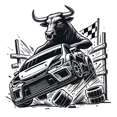 Stier im Drifting-Rennen – Vollgas auf der Strecke