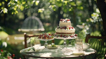 Summer garden party cake dessert