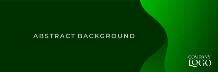 Green Abstract Wave Background with Company Logo Placeholder