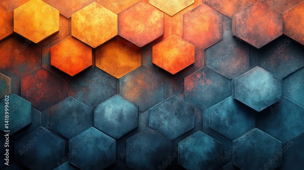 Poster abstract geometric hexagonal pattern pastel watercolor background business presentation template
