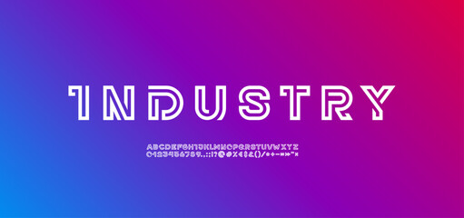 Technology bright font, digital cyber alphabet
