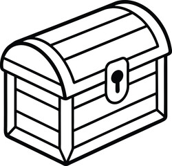 Treasure Chest Vector Symbol | Storage Box, Pirate Loot & Vintage Container Icon