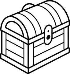 Treasure Chest Vector Symbol | Storage Box, Pirate Loot & Vintage Container Icon
