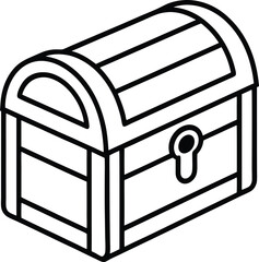 Treasure Chest Vector Symbol | Storage Box, Pirate Loot & Vintage Container Icon