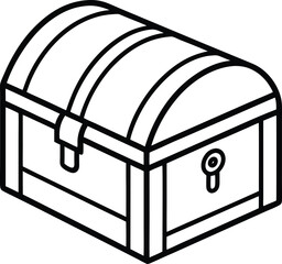 Treasure Chest Vector Symbol | Storage Box, Pirate Loot & Vintage Container Icon