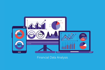 Financial data analysis concept
