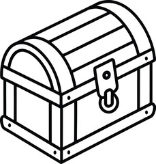 Treasure Chest Vector Symbol | Storage Box, Pirate Loot & Vintage Container Icon