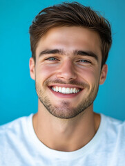 Fototapeta premium Close-up of a business man smiling, a handsome business man