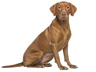 Majestic Vizsla Dog Breed Portrait: A Stunning Image of a  Hungarian Pointer Sitting Calmly